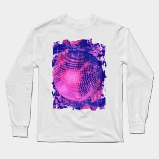 Pink disco ball art collage Long Sleeve T-Shirt